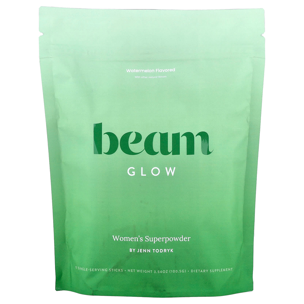 Beam, Glow, со вкусом арбуза, 15 стик-пакетов по 6,7 г (0,24 унции)