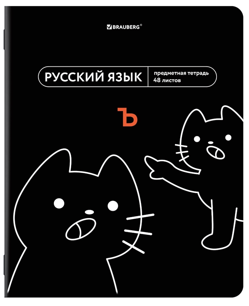 Тетрадь предмет. А5 48л. линия "Мемы" Русский язык twin лак, подсказки (BRAUBERG)