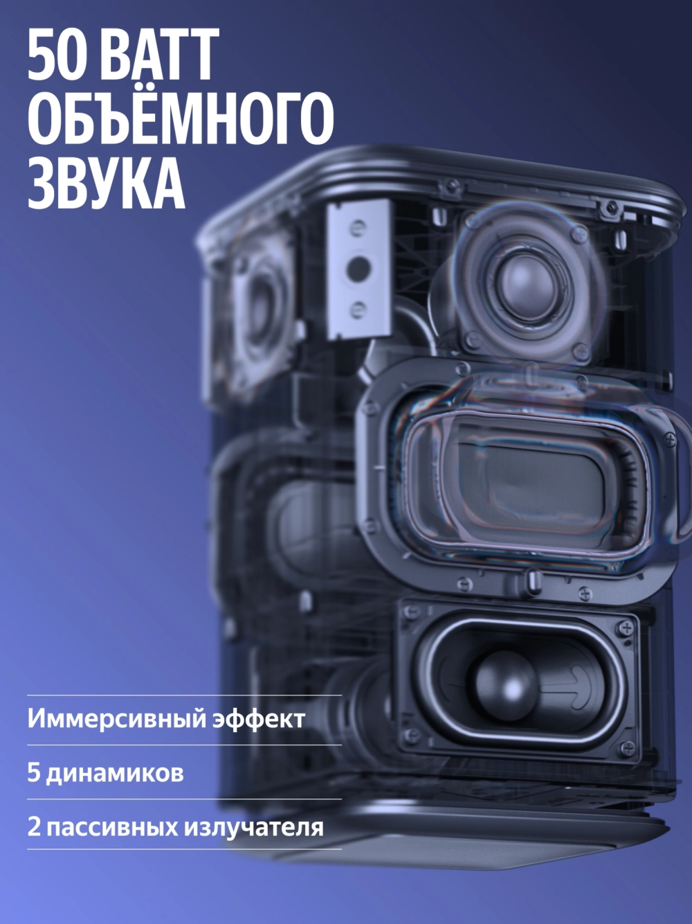 Умная колонка Yandex Станция 3 Алиса фиолетовый 50W 2.1 BT/Wi-Fi (YNDX-00060PPL)