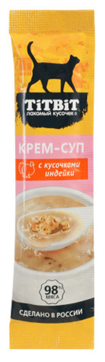 Крем-суп TITBIT для кошек с кусочками индейки - 10 гр