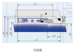 C45B, C45BV - однопружинное механическое (торцевое) уплотнение