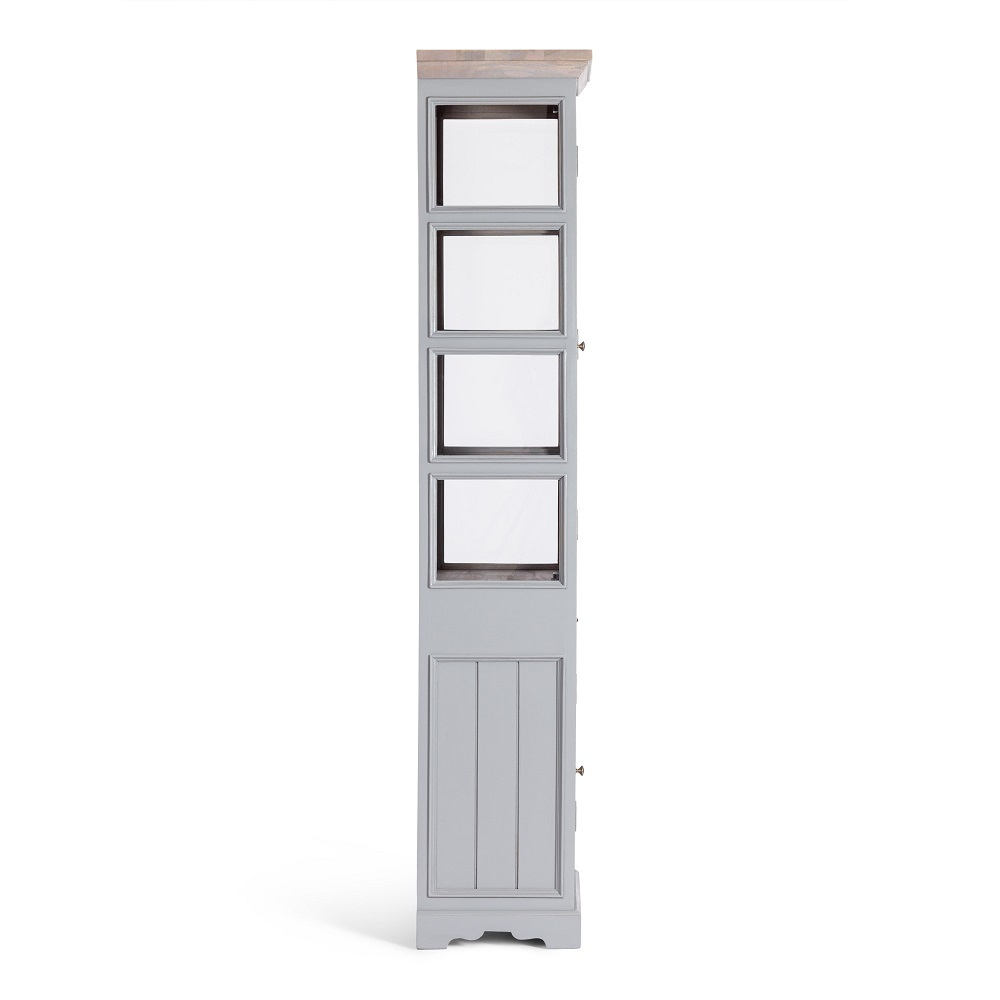 Витрина Secret De Maison BRIGHTON ( mod.DA-2168А ) дерево акации/дерево манго/МДФ, 56х40х210 см, Antique grey/grey wash