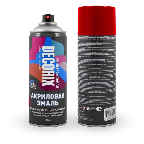 Эмаль аэроз. DECORIX акрил. красная 520мл  0101-04 DX * АКЦИЯ