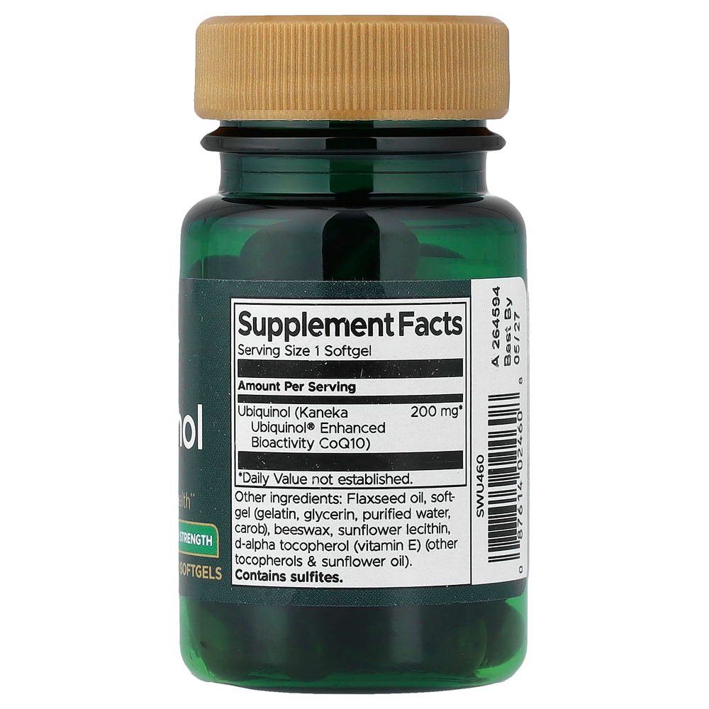 Swanson Vitamins, убихинол, 200 мг, 30 капсул