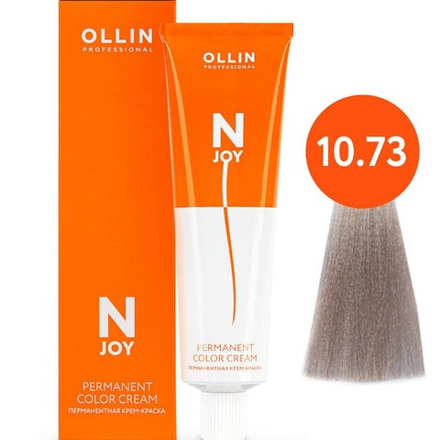 OLLIN PROFESSIONAL N-JOY - перманентная крем-краска для волос, 10/73 светлый блондин, коричнево-золотистый, 100 мл