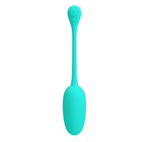 Бирюзовое перезаряжаемое виброяйцо 18,6см Pretty Love Knucker BI-014786-4