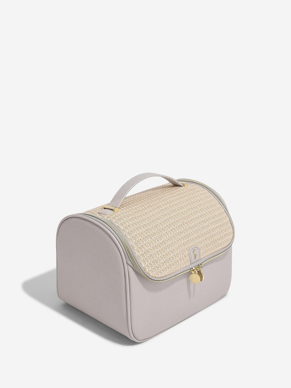 Органайзер для косметики Stackers Large Cosmetic Case - Taupe Raffia (Зеркало / Taupe Raffia / бежевый / Taupe Raffia / 210 / 600)