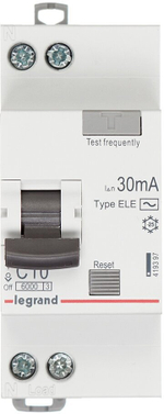 УЗО Выключатель дифференциального тока RX3 1P+Н 30мА 10А (AC) Legrand, 419397