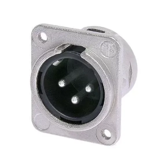 Neutrik NC3MDM3-L-1 панельный разъем XLR male, крепежные отверстия резьба М3