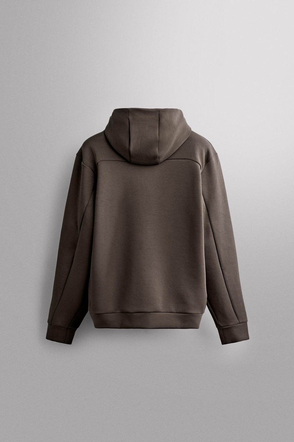 ZARA ТЕХНОЛОГИЧНОЕ ХУДИ НА МОЛНИИ, ТЕМНО-КОРИЧНЕВЫЙ