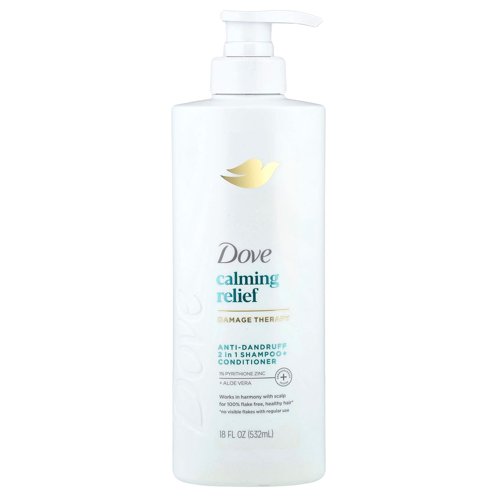 Dove, Calming Relief, шампунь и кондиционер против перхоти, 2 в 1, 532 мл (18 жидк. унций)