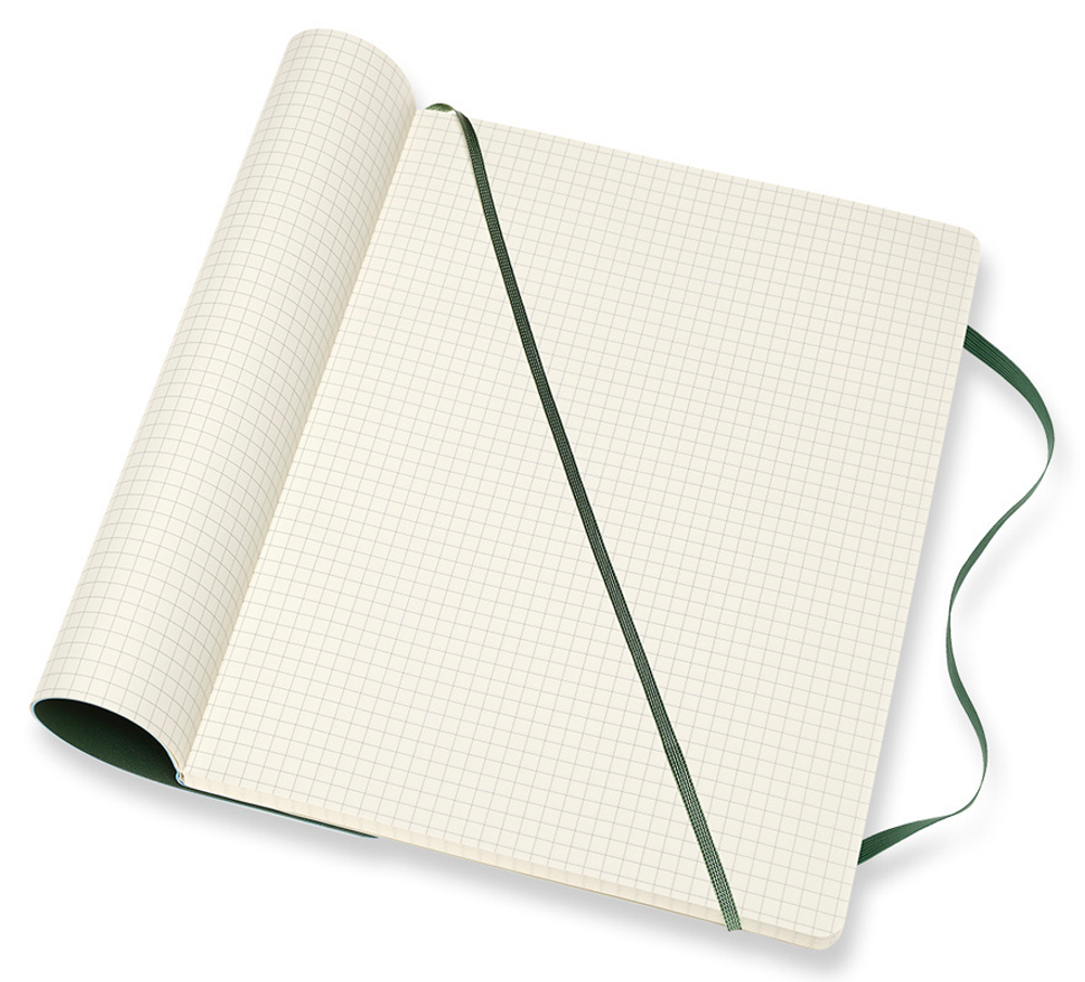 Блокнот Moleskine CLASSIC SOFT 19х25 см, 192стр. в клетку, мягкая обложка, зеленый
