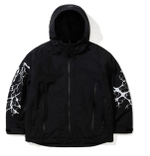 Dual Zip Seam Sealing Hooded Jacket Ink Splatter Black