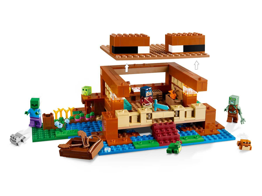 Конструктор Лего Майнкрафт Лягушачий домик | LEGO Minecraft The Frog House 21256 -коллекционный набор,  400 деталей (8+)