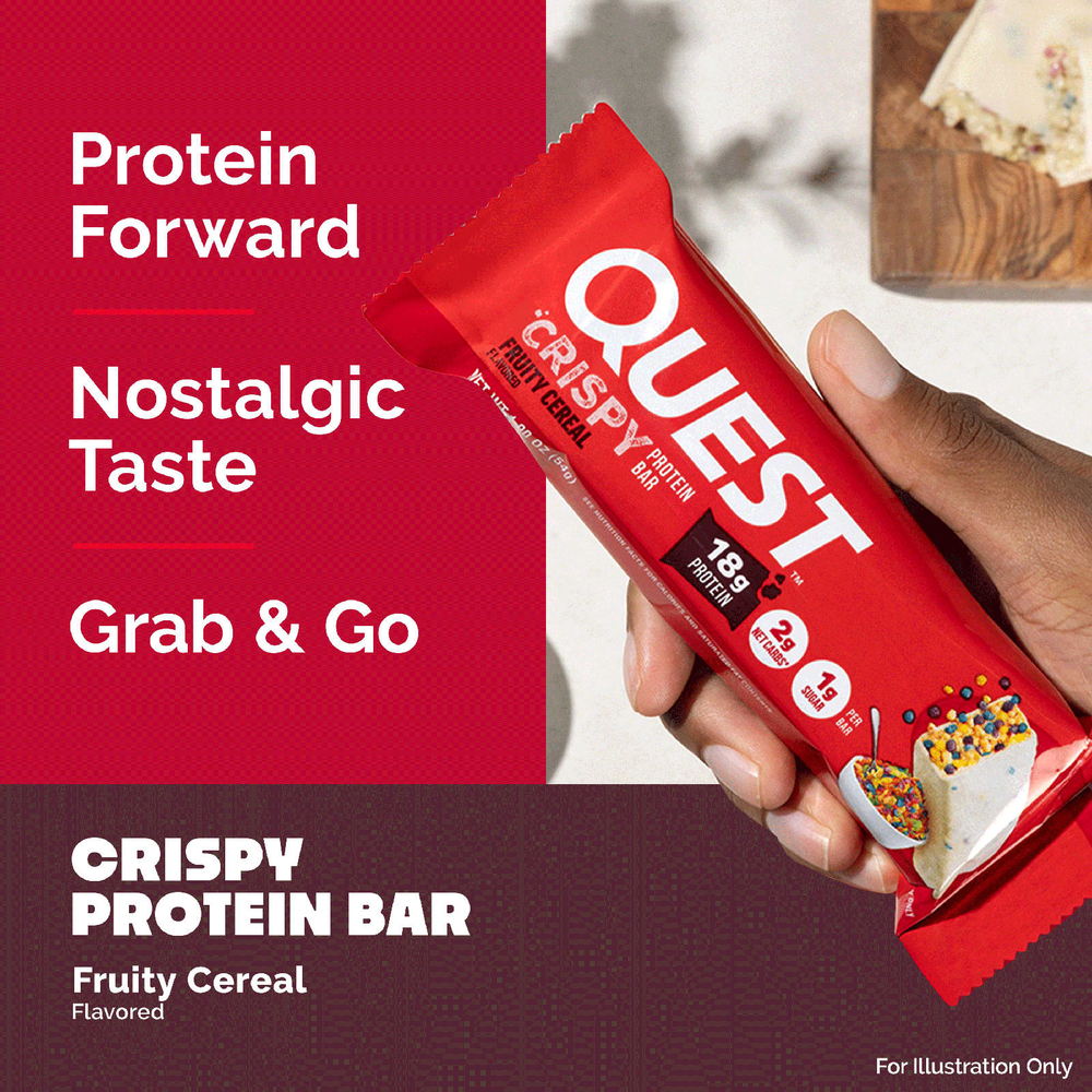 Quest Nutrition, протеиновый батончик, хрустящие фруктовые хлопья, 12 батончиков по 54 г (1,9 унции)