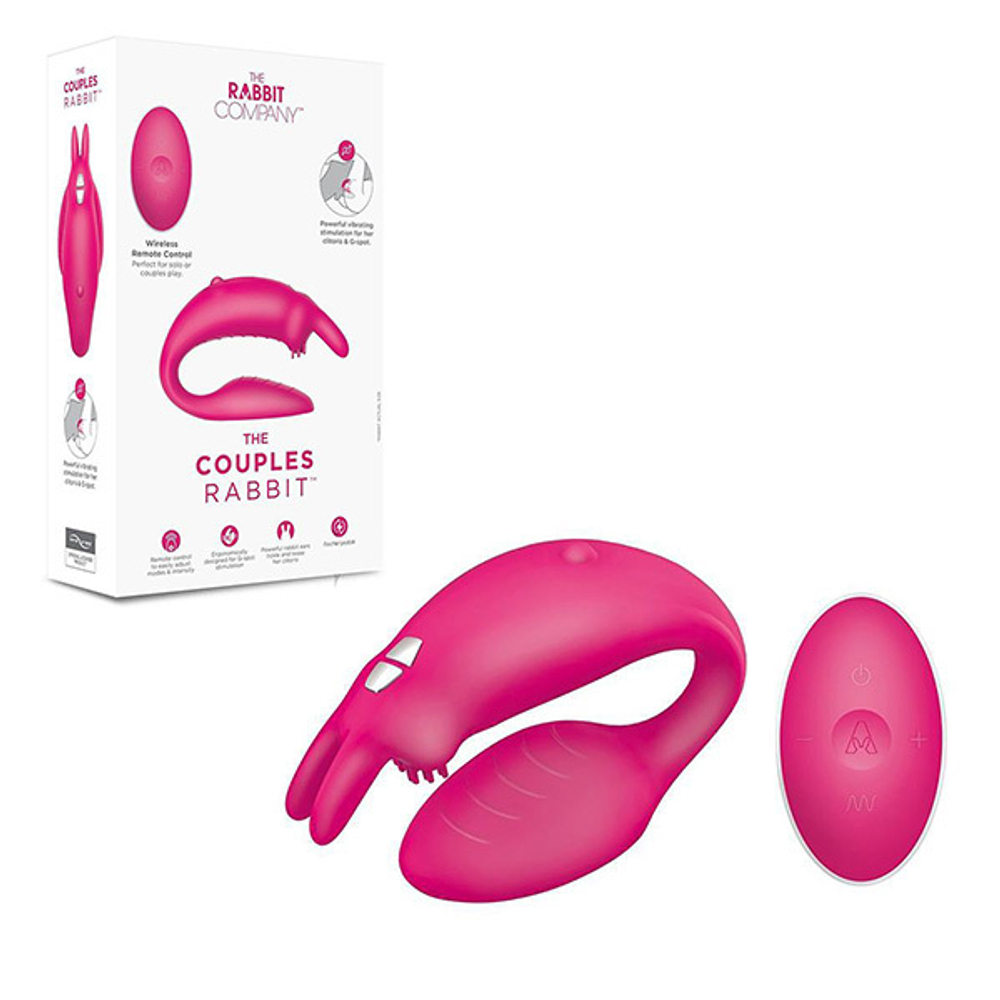 Розовый вибратор для пар с пультом ДУ The Rabbit Company Couples Rabbit TRC-021HP