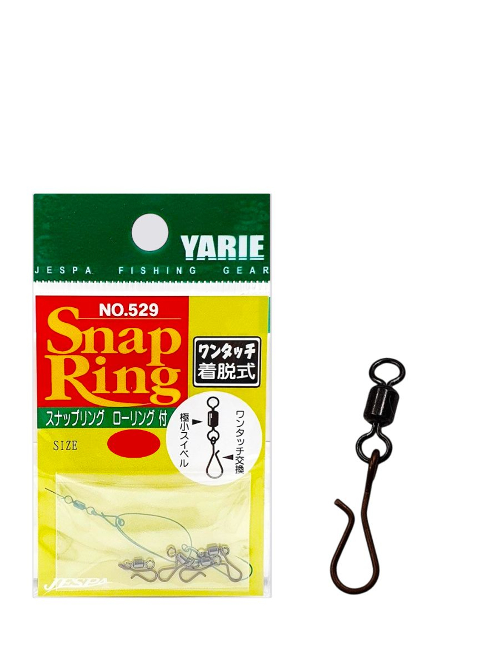 Рыболовная застежка с вертлюгом Yarie Snap Ring Roll №529 L