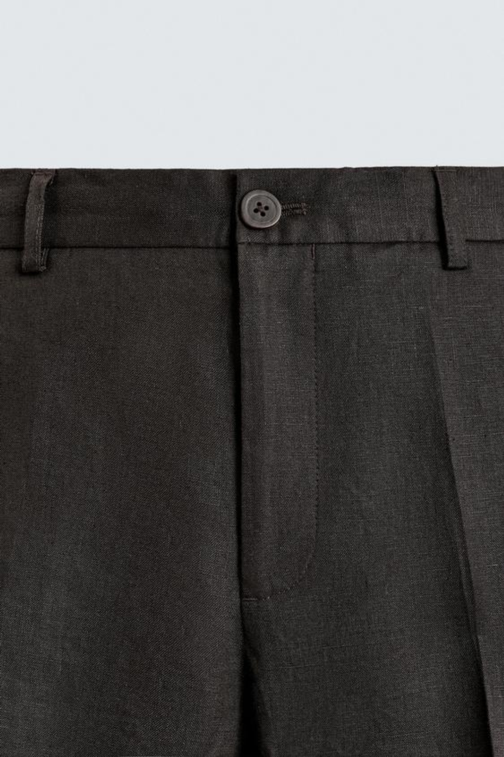 ZARA БРЮКИ КЛАССИЧЕСКОГО КРОЯ ИЗ 100% ЛЬНА, КОРИЧНЕВЫЙ