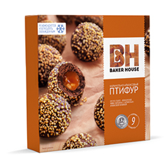 Пирожные ПТИФУР с нач. карамель с арахисом Baker House 225г (10шт)