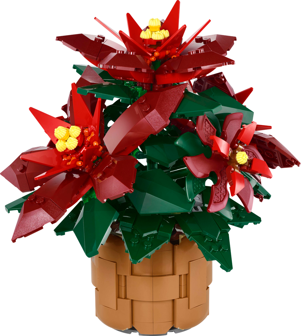 Конструктор Лего айконс Пуансеттия 10370 | LEGO Icons Poinsettia 10370 декоративная ботаническая модель 608 деталей 18+
