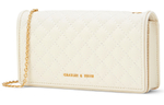 CHARLES&KEITH PU Crossbody Bag, Wallet Mini Women"s Cream Milk White/Pink/Multi Composite Color
