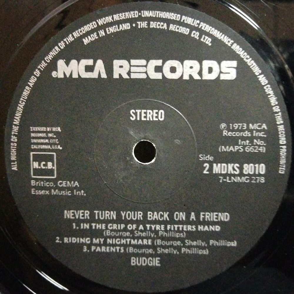 Budgie / Never Turn Your Back On A Friend (LP)