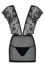 Чёрное прозрачное мини-платье Merossa Chemise SM (42-44) (Цвет: черный)
