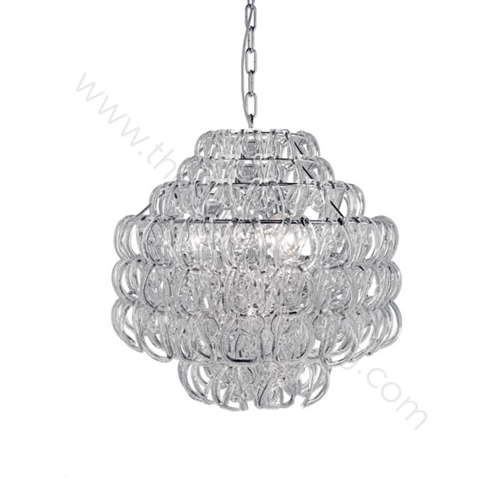 Pendant design lamp Giogali SP 3E by Vistosi (Clear)