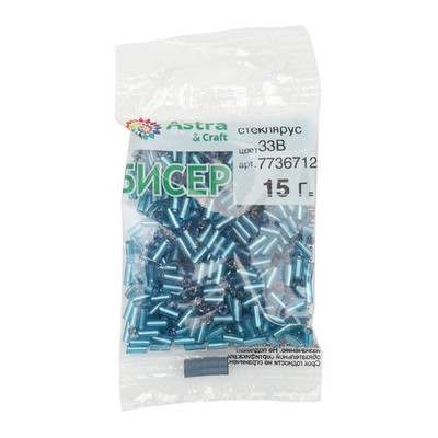 Стеклярус Astra&Craft 5 мм, 150 г (10х15 г), цв. 33B