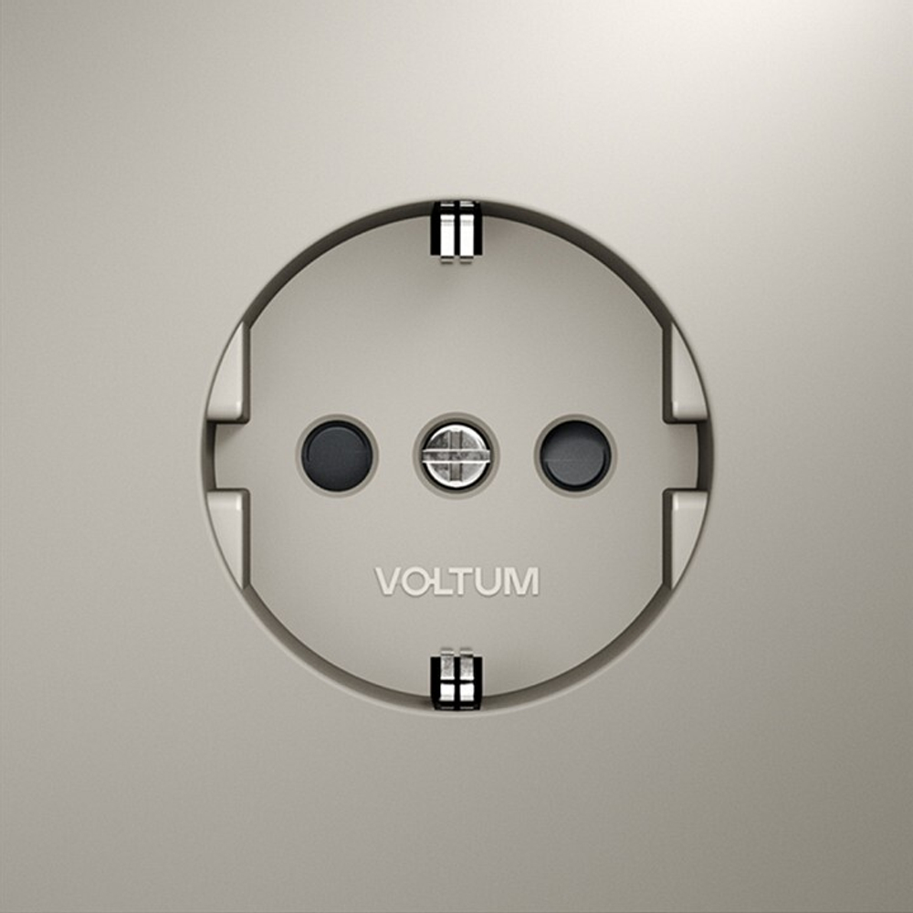 Розетка с заземлением и со шторкой, без рамки Voltum S70 VLS040203