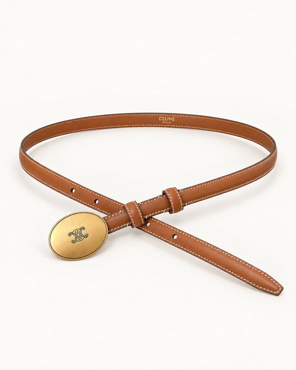 Женский ремень Celine Thin Plate — коричневый
