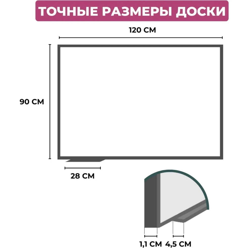 Доска магнитно-маркерная Attache Classic 90х120 (BW-PL912) ПВХпрофиль