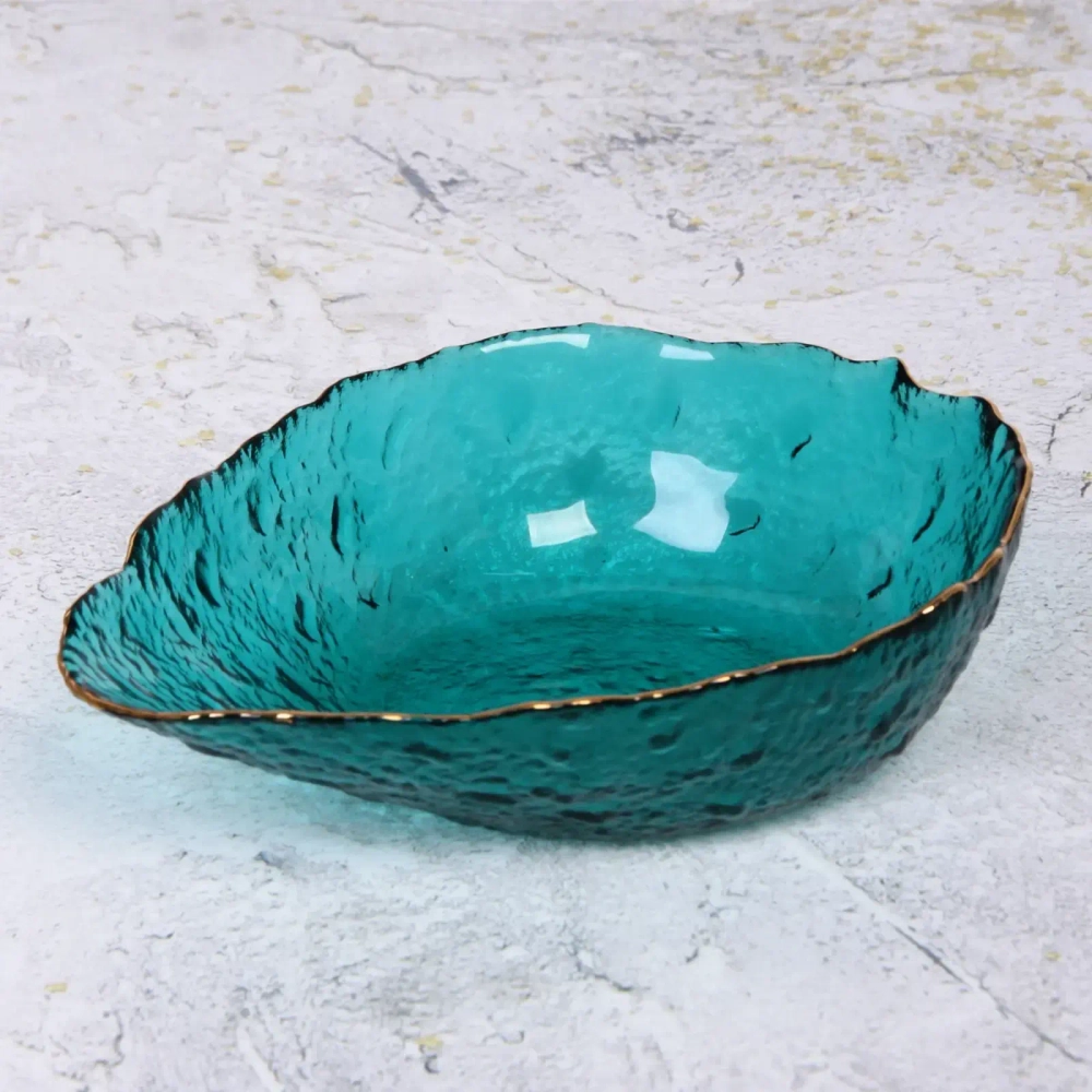 Салатник стеклянный «ICE CRYSTAL» 19,5см морской