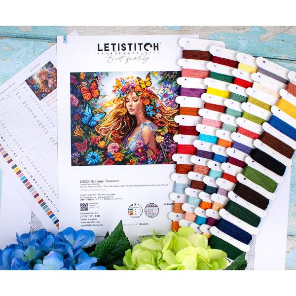 Набор для вышивания нитками LetiStitch L8223, Времена года: Лето 37х30см