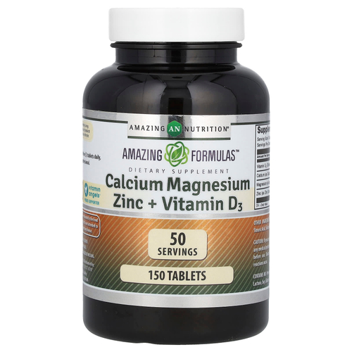 Amazing Nutrition, Amazing Formulas, кальций, магний, цинк и витамин D3, 150 таблеток