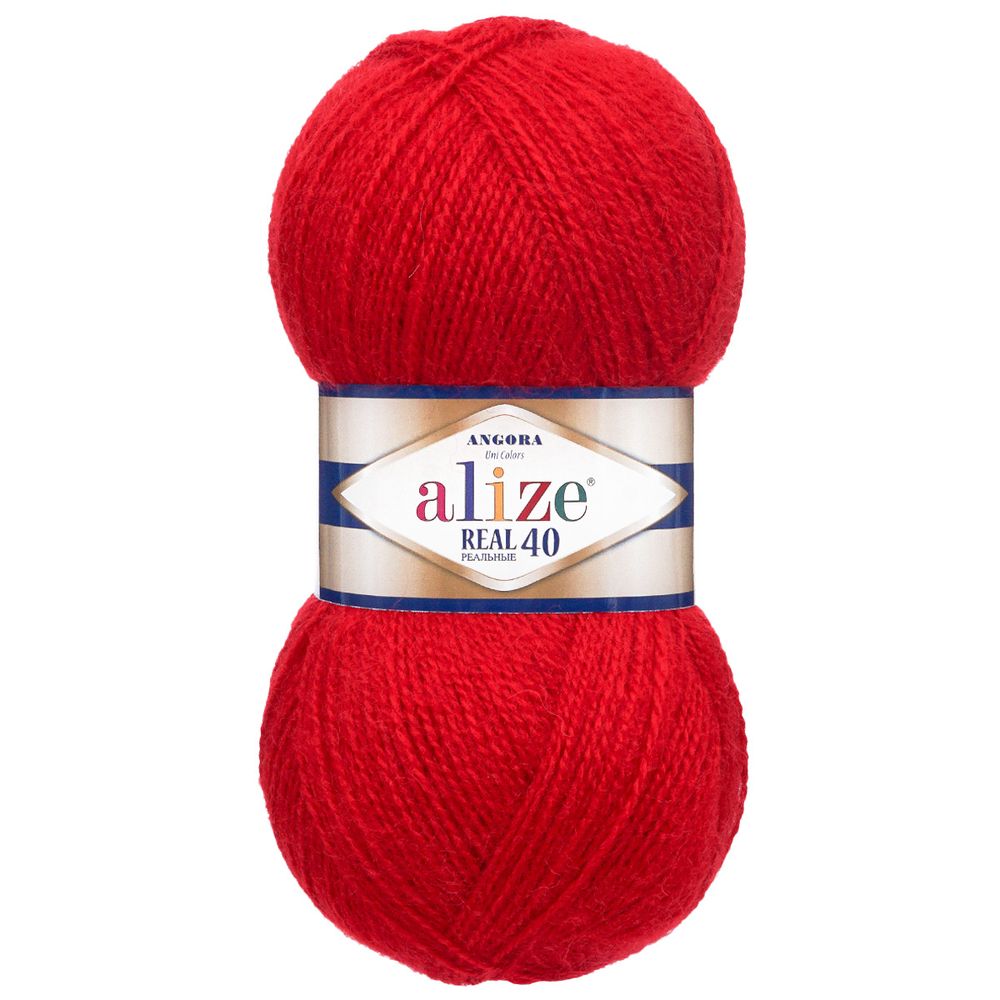 Пряжа Alize (Ализе) Angora Real 40 / уп.5 мот. по 100 г, 430м, 056 красный A
