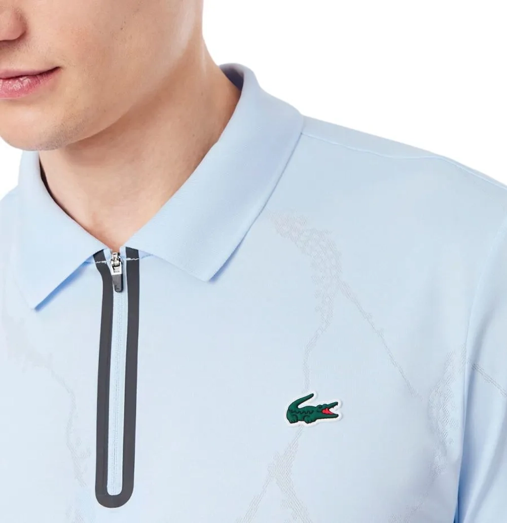 Мужское теннисное поло Lacoste Ultra Dry Jacquard Crocodile Tennis - sugared blue