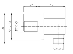 Bossini шланговое подсоединение 1/2 для душа, цвет хром