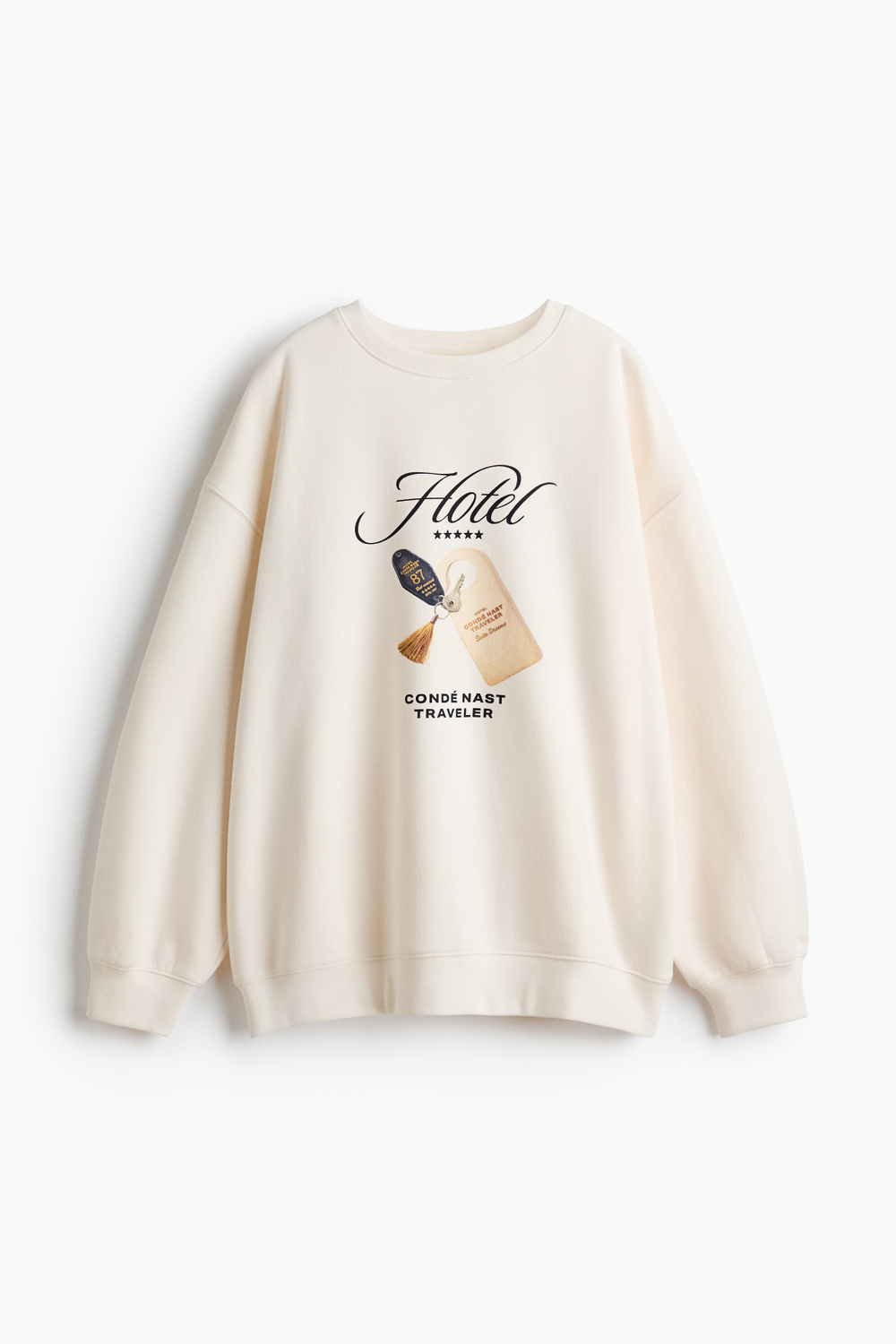 Свитшот оверсайз на мягком начёсе с принтом - H&M