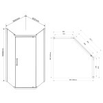 Душевой уголок Стреса (Stresa) VSP-1S900CL, 900*900, хром, стекло прозрачное,