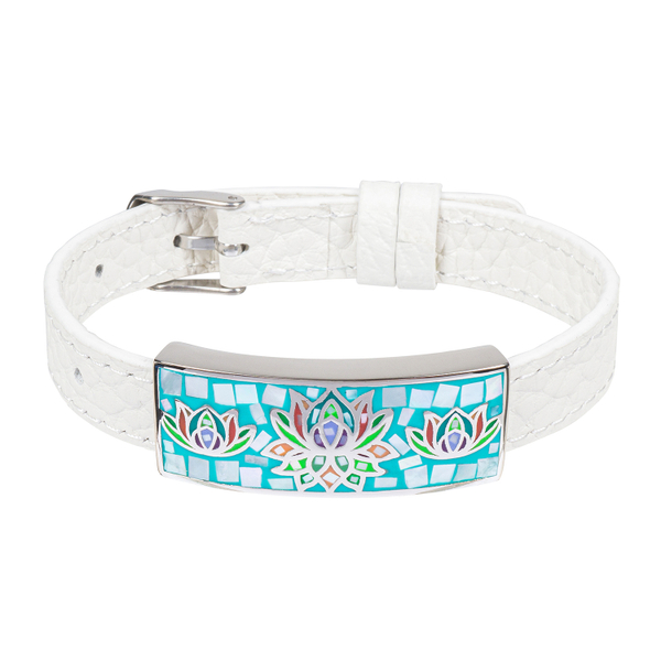 Браслет Fiore Luna на белом кожаном ремешке CB03596-1A