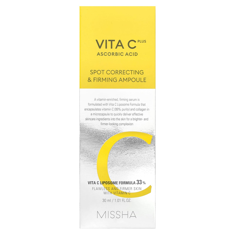 Missha, Vita C Plus, аскорбиновая кислота, укрепляющая ампула для коррекции пятен, 30 мл (1,01 жидк. унц.)