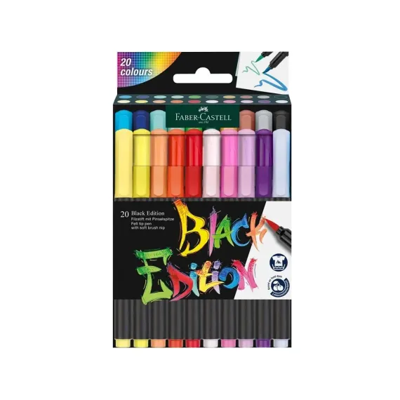 Flomaster \ фломастер Faber Castell Black Edition 20 colours