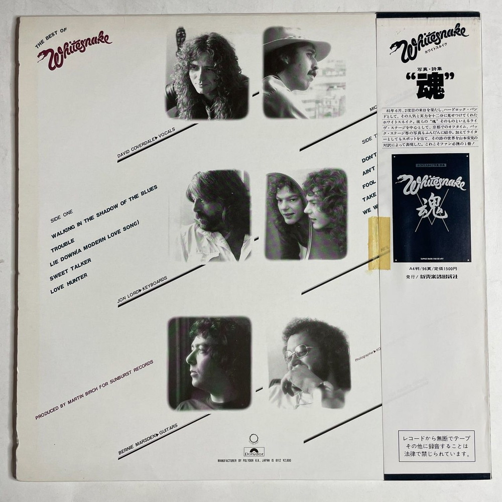 Винтажная виниловая пластинка LP The Best Of Whitesnake (Japan 1981) (Obi) Love Hunter