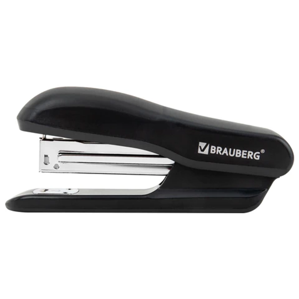 Степлер №24/6, 26/6 BRAUBERG "SX-39", до 25 листов, черный