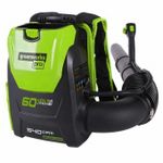 Аккумуляторный ранцевый воздуходув Greenworks GD60BPB,2402307, 60v, без АКБ и ЗУ