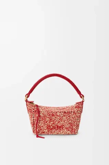Loewe Мини-сумка Cala из телячьей кожи и рафии, красный