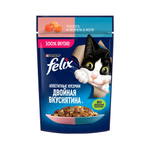 Влажный корм FELIX Двойная Вкуснятина с лососем и форелью, в желе 75 г