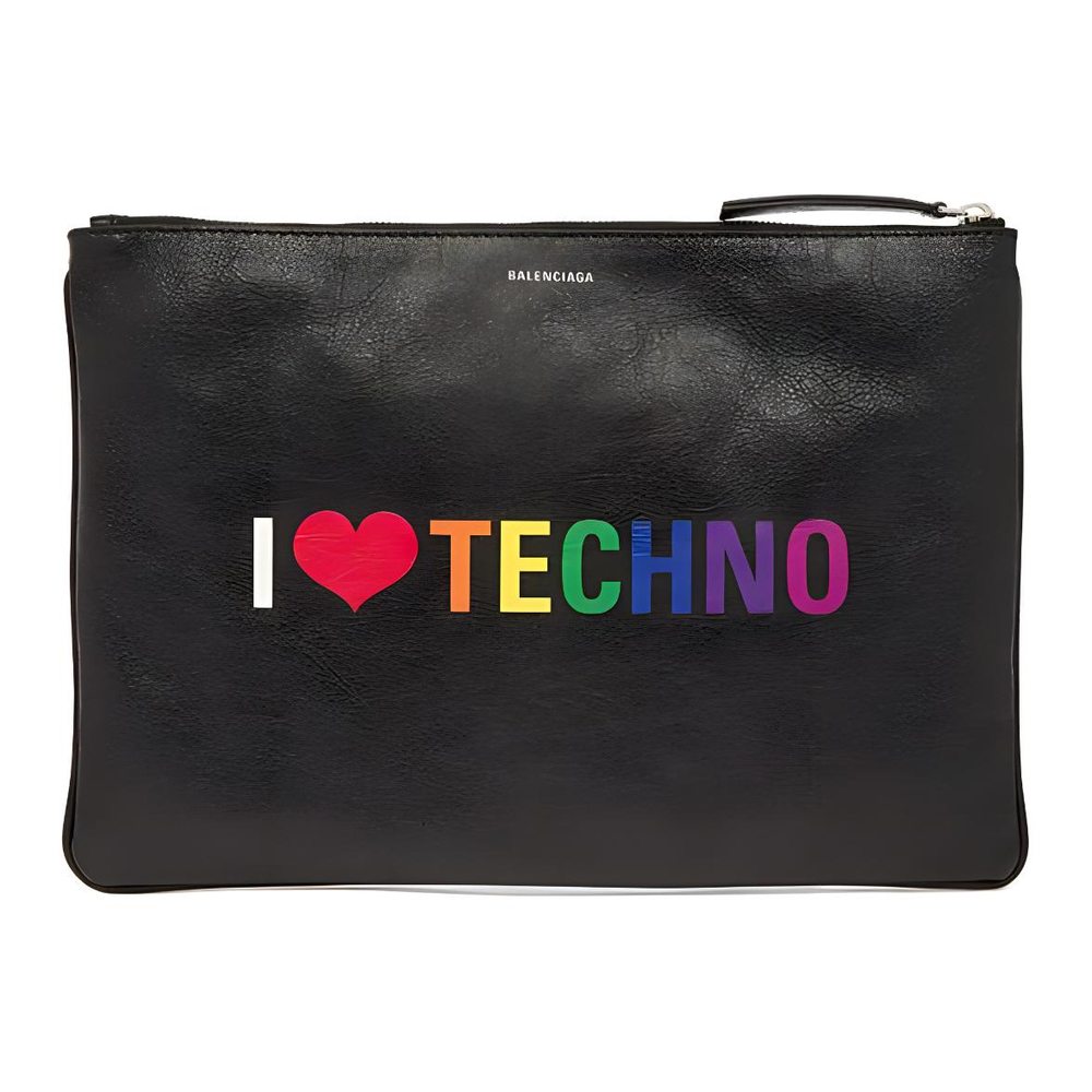 Balenciaga Leather Clutch Women"s Black