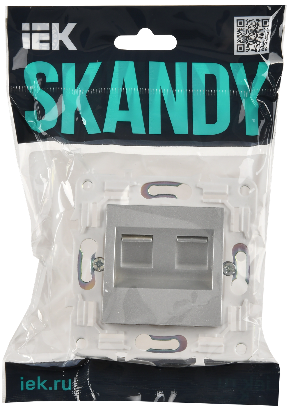 SKANDY Розетка компьютерная двойная RJ45 кат.5E SK-K03S серебряный IEK